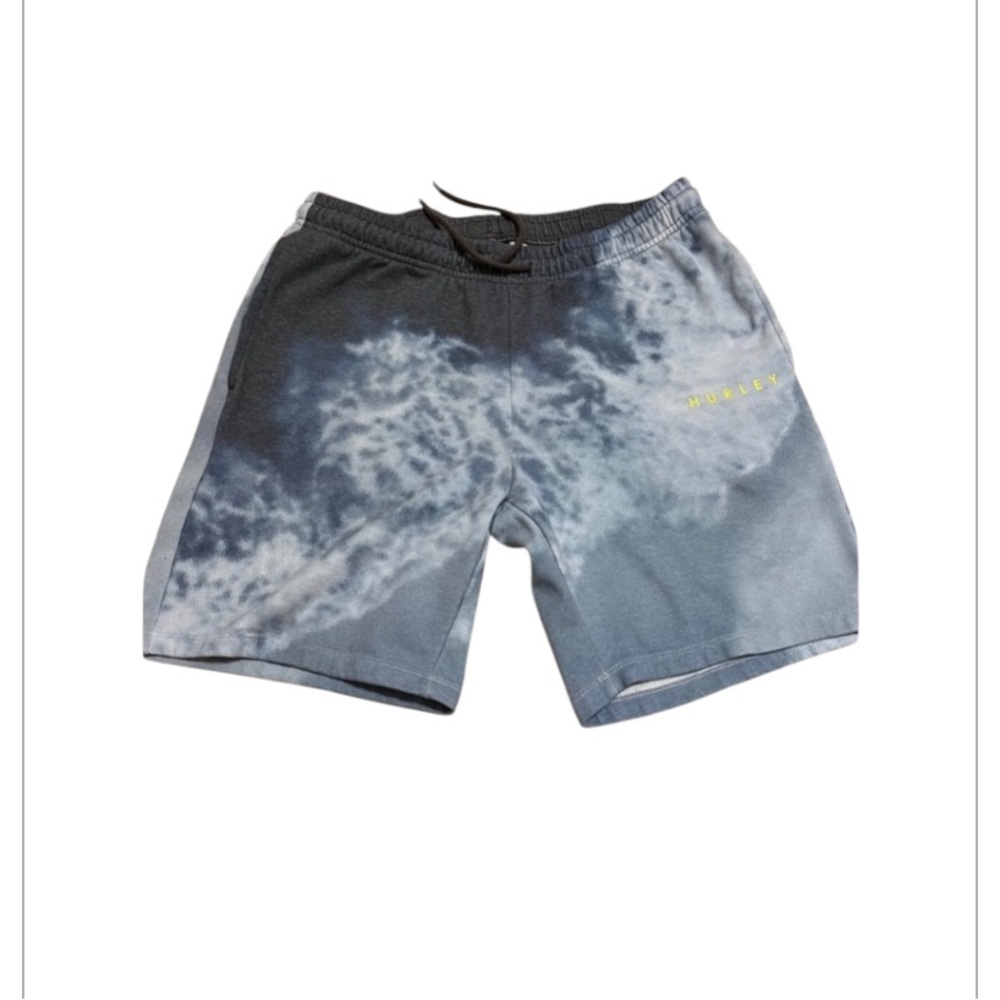 (2) Hurley Blue & white cotton shorts with pocket